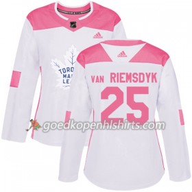 Toronto Maple Leafs James Van Riemsdyk 25 Adidas 2017-2018 Wit Oranje Fashion Authentic Shirt - Dames